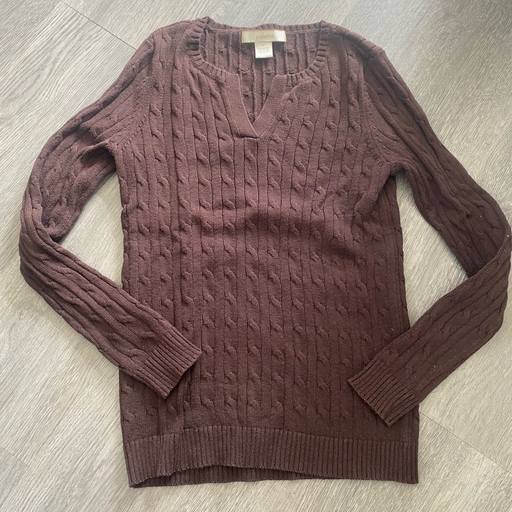 Palette Brown Classic Basic Cozy Long sleeve Sweater size small